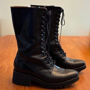 GRENSON Black Tie Up Combat Boots UK 7 - US 9 Extralight Sole